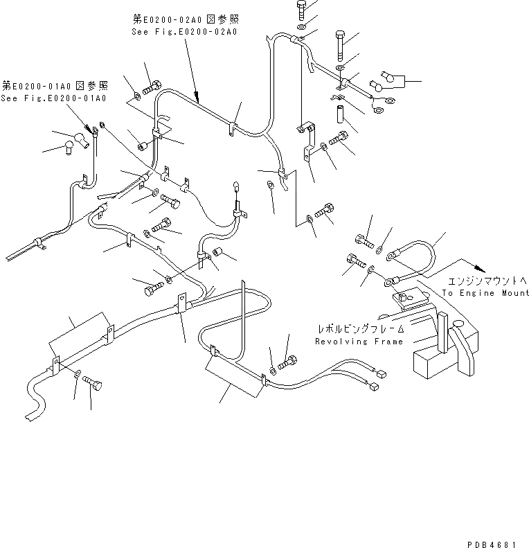 Схема запчастей Komatsu PC228UU-1-TN - ЭЛЕКТРОПРОВОДКА (ОСНОВН. Э/ПРОВОДКА) (КРЕПЛЕНИЕ)(№-) ЭЛЕКТРИКА