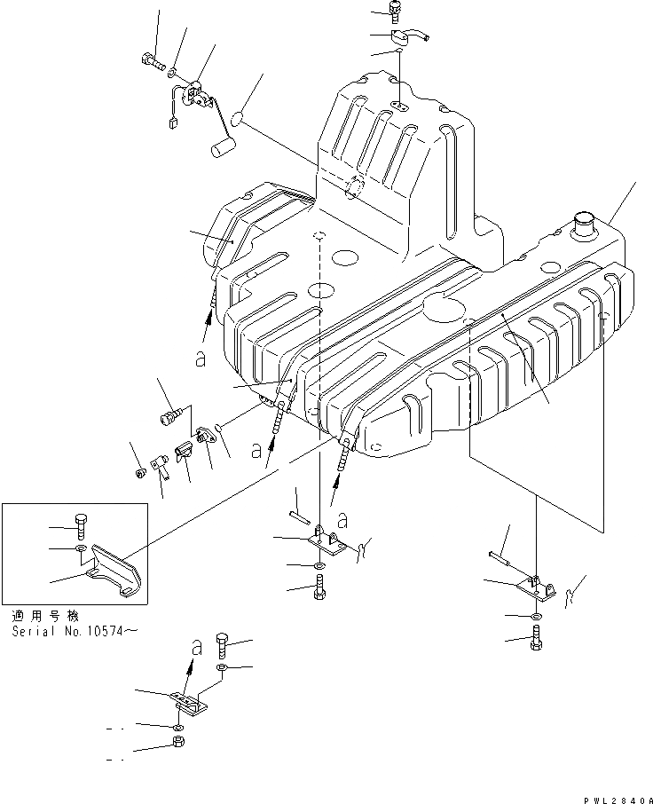 Схема запчастей Komatsu PC228UU-1 - ТОПЛИВН. БАК.(№7-) ТОПЛИВН. БАК. AND КОМПОНЕНТЫ
