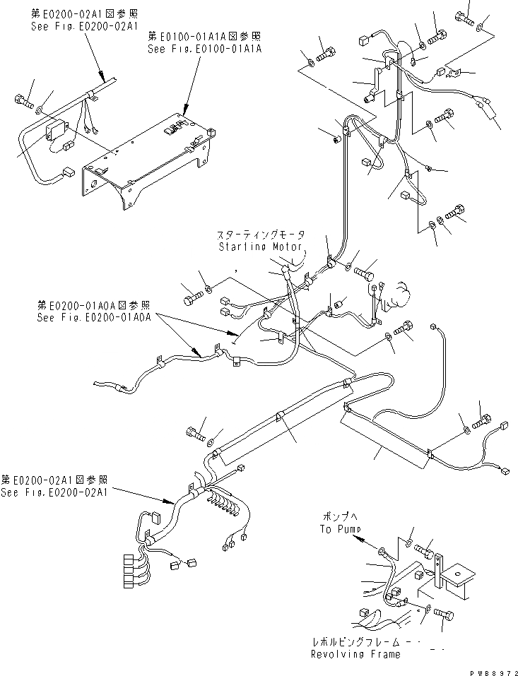 Схема запчастей Komatsu PC228UU-1 - ЭЛЕКТРОПРОВОДКА (ОСНОВН. Э/ПРОВОДКА) (КРЕПЛЕНИЕ) (ДЛЯ OFFSET СТРЕЛА)(№7-) ЭЛЕКТРИКА