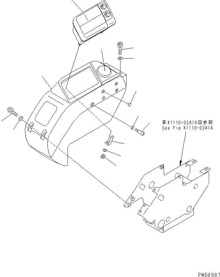 Схема запчастей Komatsu PC228UU-1 - ОСНОВН. КОНСТРУКЦИЯ (ПАНЕЛЬ) (ДЛЯ OFFSET СТРЕЛА)(№7-) КАБИНА ОПЕРАТОРА И СИСТЕМА УПРАВЛЕНИЯ