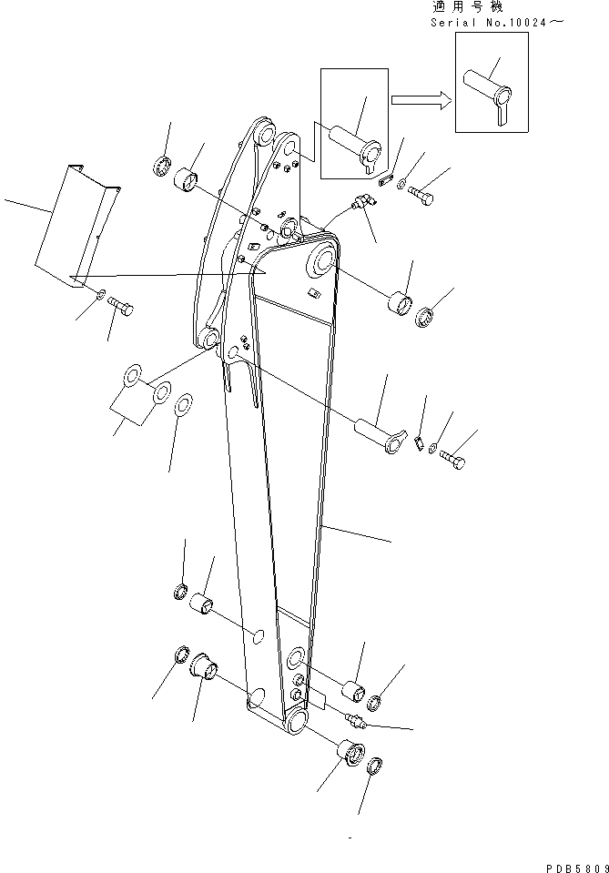Схема запчастей Komatsu PC228UU-1 - OFFSET РУКОЯТЬ (РУКОЯТЬ И ПАЛЕЦ)(№-) РАБОЧЕЕ ОБОРУДОВАНИЕ