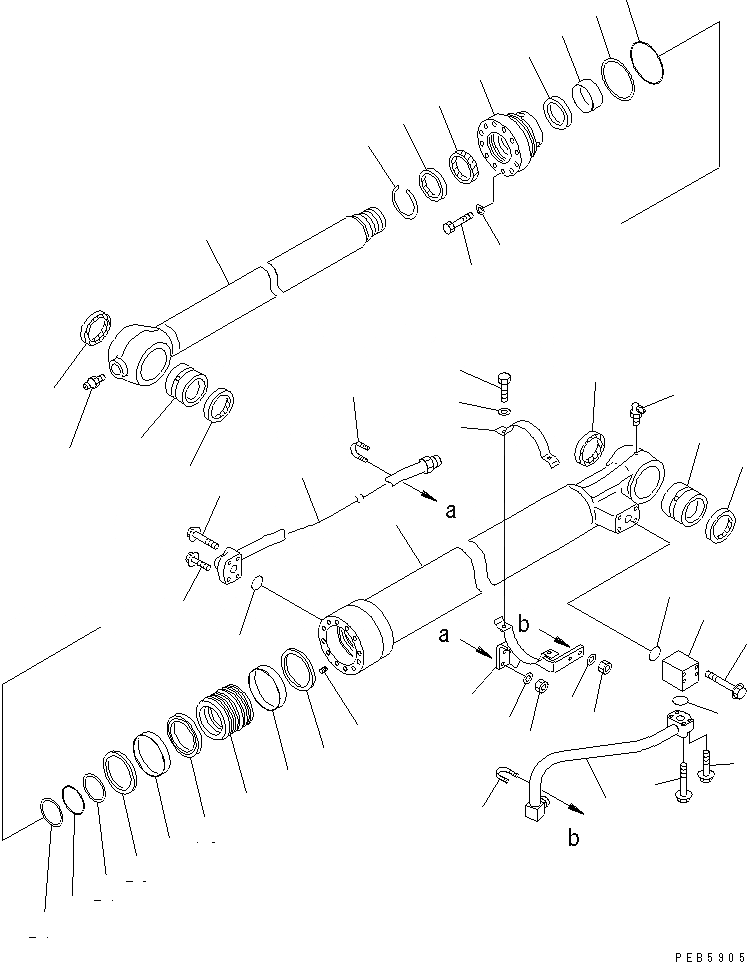 Схема запчастей Komatsu PC228UU-1 - ЦИЛИНДР КОВША(№-) ОСНОВН. КОМПОНЕНТЫ И РЕМКОМПЛЕКТЫ