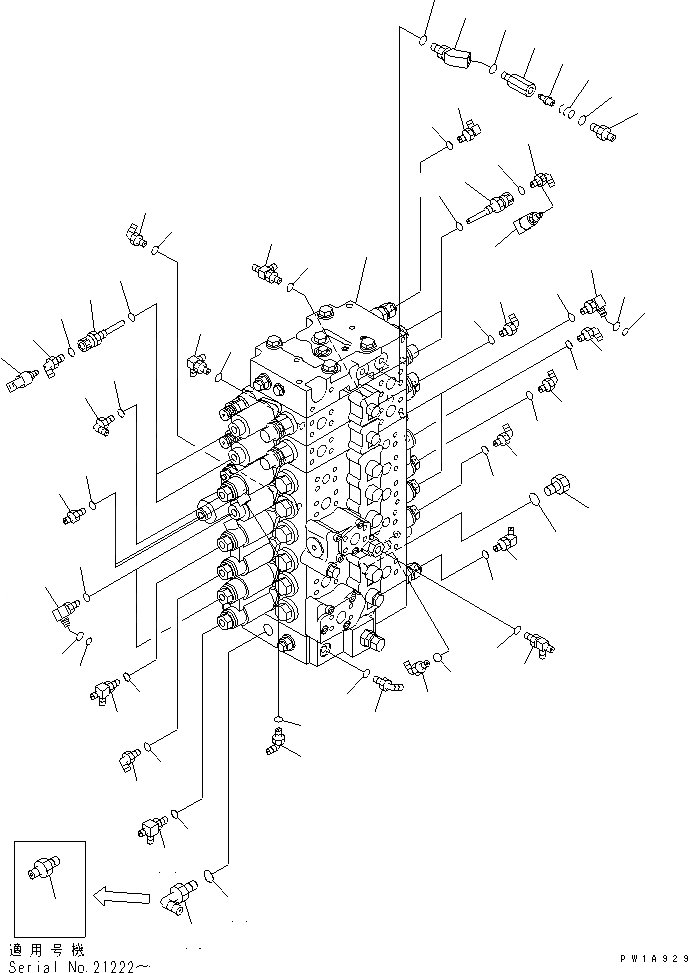 Схема запчастей Komatsu PC228US-3 - ОСНОВН. КЛАПАН (СОЕДИНИТЕЛЬН. ЧАСТИ) ( АКТУАТОР) (ЕС. СПЕЦ-Я.)(№-) ГИДРАВЛИКА