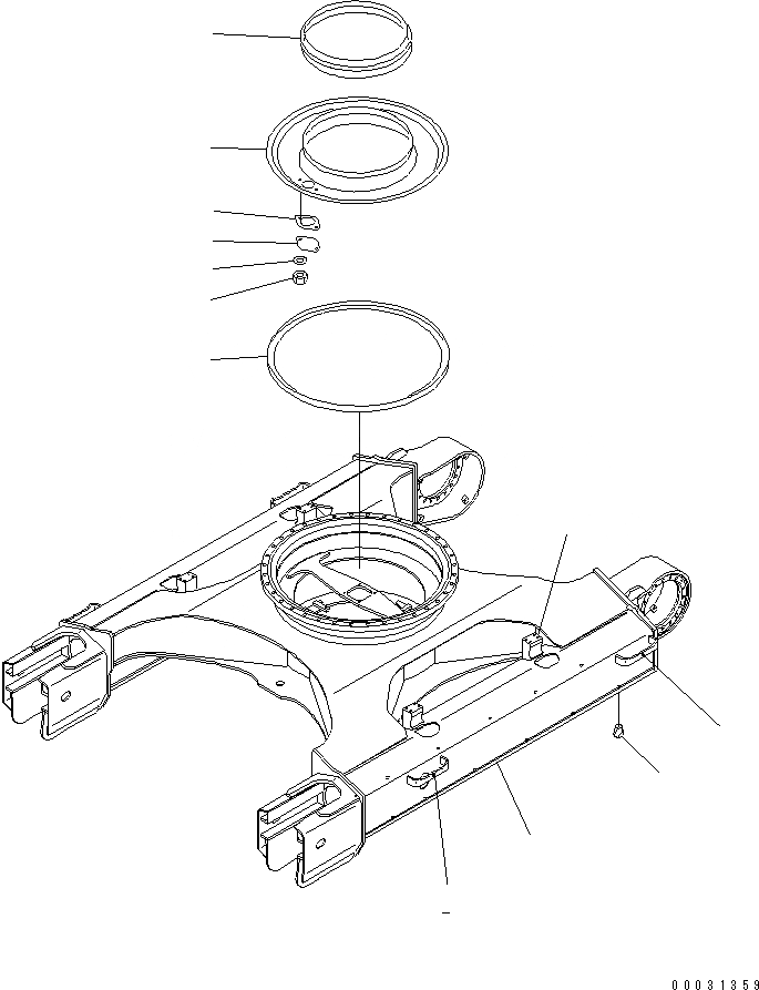 Схема запчастей Komatsu PC228US-3 - ГУСЕНИЧНАЯ РАМА (С КРЫШКОЙ)(№-) ХОДОВАЯ