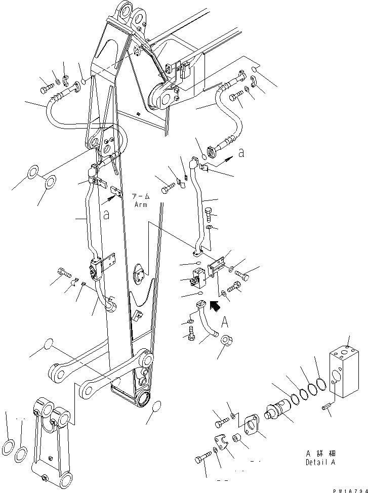 Схема запчастей Komatsu PC228US-3 - РУКОЯТЬ (.9M) (ДОПОЛН. ГИДРОЛИНИЯ И УПЛОТНЕНИЯ) (С ДОПОЛН. ГИДРОЛИНИЕЙ) (США) (YELНИЗ.)(№-) РАБОЧЕЕ ОБОРУДОВАНИЕ