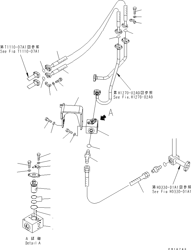 Схема запчастей Komatsu PC228USLC-3U - НАВЕСНОЕ ОБОРУД-Е (КЛАПАН) ( АКТУАТОР)(№-) ГИДРАВЛИКА