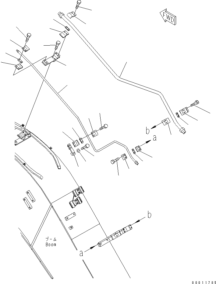 Схема запчастей Komatsu PC228USLC-3U - СТРЕЛА (.7M) (ЦИЛИНДР РУКОЯТИКЛАПАН ПЕРЕГРУЗКИ СТРЕЛЫ)(ДЛЯ ДОПОЛН. PIПАЛЕЦ G)(№-) РАБОЧЕЕ ОБОРУДОВАНИЕ