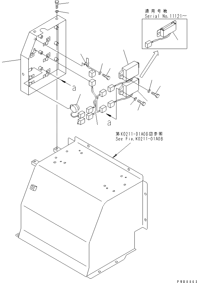 Схема запчастей Komatsu PC228US-1-TN - ЭЛЕКТРИКА (ОСНОВН. КОНСТРУКЦИЯ) ЭЛЕКТРИКА