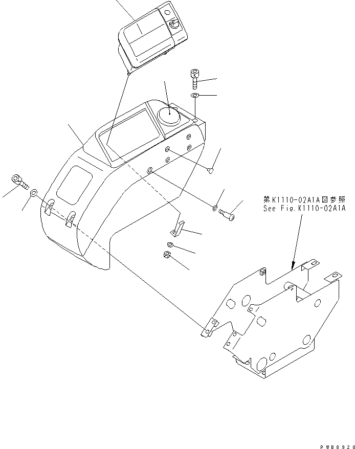 Схема запчастей Komatsu PC228US-1-TN - ОСНОВН. КОНСТРУКЦИЯ (ПАНЕЛЬ) (ДЛЯ MONO-СТРЕЛА) КАБИНА ОПЕРАТОРА И СИСТЕМА УПРАВЛЕНИЯ