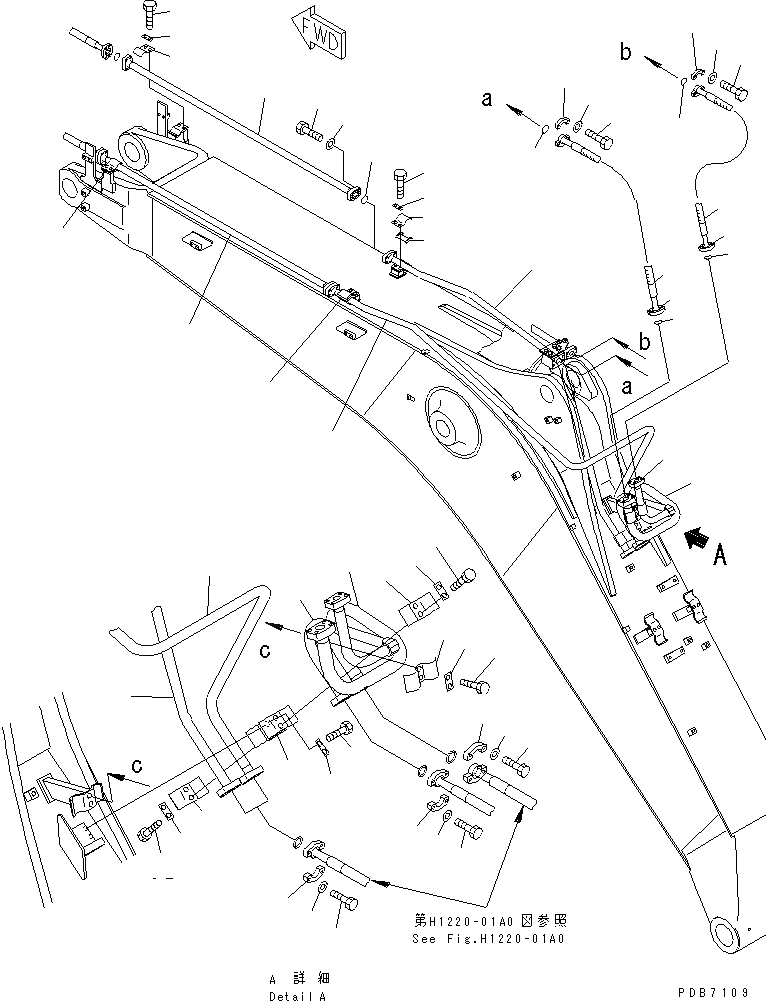 Схема запчастей Komatsu PC228US-1-TN - MONO-СТРЕЛА (.M) (ЦИЛИНДР РУКОЯТИ И ЦИЛИНДР КОВША) РАБОЧЕЕ ОБОРУДОВАНИЕ