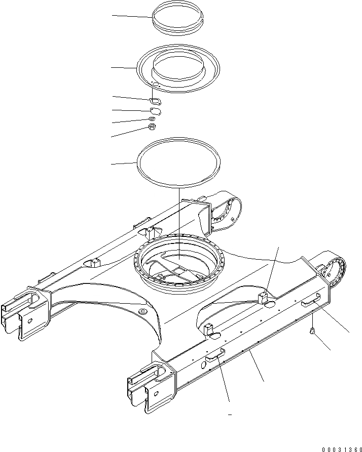 Схема запчастей Komatsu PC228USLC-3S - ГУСЕНИЧНАЯ РАМА (С КРЫШКОЙ)(№-) ХОДОВАЯ