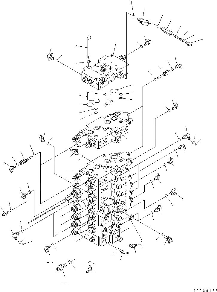 Схема запчастей Komatsu PC228USLC-3 - ОСНОВН. КЛАПАН (СОЕДИНИТЕЛЬН. ЧАСТИ) ( СЕРВИСНЫЙ КЛАПАН)(№-) ГИДРАВЛИКА