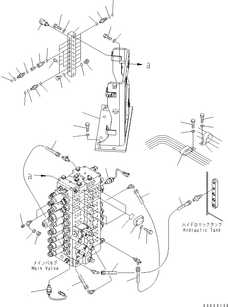 Схема запчастей Komatsu PC228USLC-3 - ОСНОВН. КЛАПАН (ШЛАНГИ) ( СЕРВИСНЫЙ КЛАПАН)(№-) ГИДРАВЛИКА