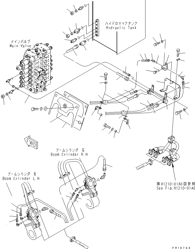 Схема запчастей Komatsu PC228USLC-3 - КЛАПАН ПЕРЕГРУЗКИ(№-) ГИДРАВЛИКА