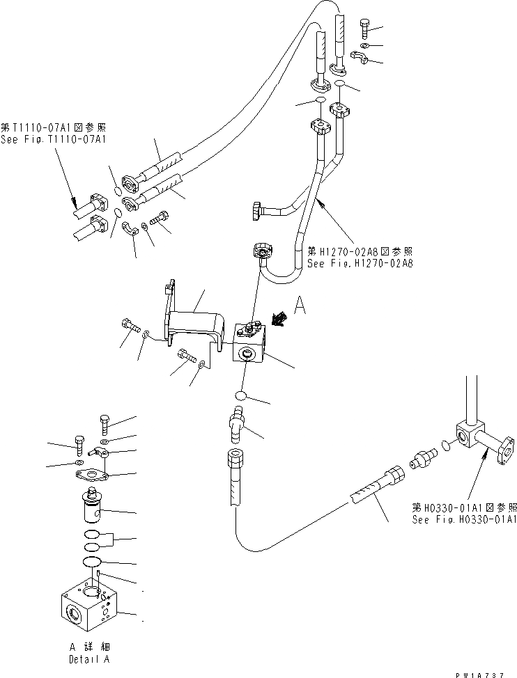 Схема запчастей Komatsu PC228USLC-3 - НАВЕСНОЕ ОБОРУД-Е (КЛАПАН)(№-) ГИДРАВЛИКА