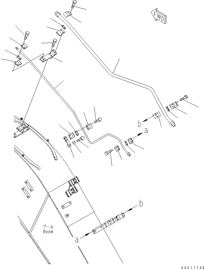 Схема запчастей Komatsu PC228USLC-3 - СТРЕЛА (.7M) (ЦИЛИНДР РУКОЯТИКЛАПАН ПЕРЕГРУЗКИ СТРЕЛЫ)(ДЛЯ ДОПОЛН. PIПАЛЕЦ G)(№-) РАБОЧЕЕ ОБОРУДОВАНИЕ