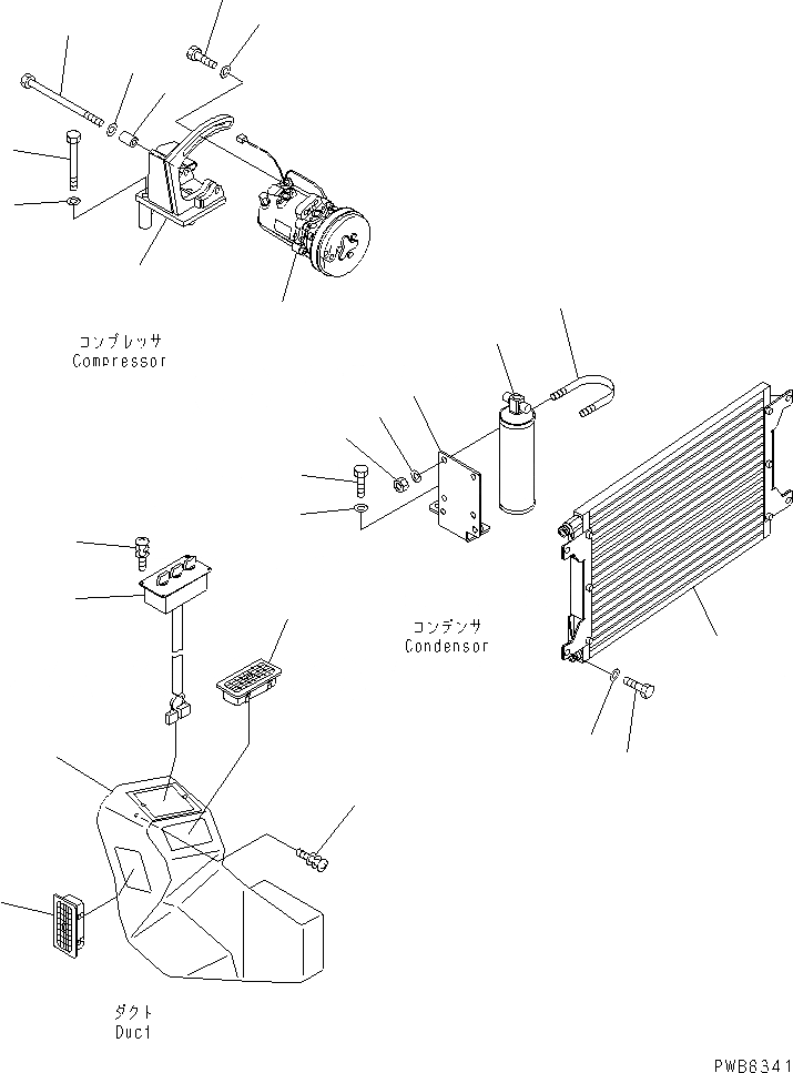 Схема запчастей Komatsu PC228USLC-1 - КОНДИЦ. ВОЗДУХА (БЛОК) КАБИНА ОПЕРАТОРА И СИСТЕМА УПРАВЛЕНИЯ