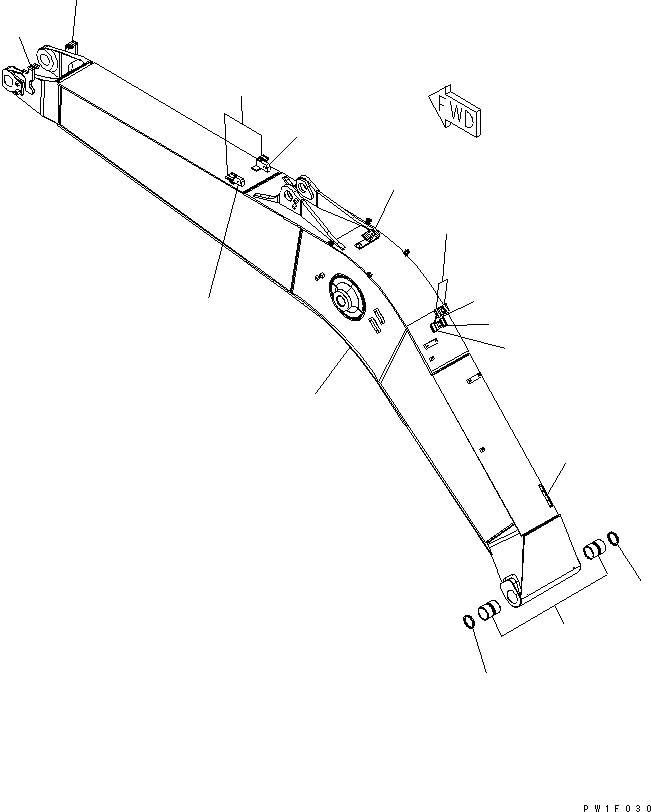 Схема запчастей Komatsu PC228US-3-AP - СТРЕЛА (.7M) (BLUE)(№-9) РАБОЧЕЕ ОБОРУДОВАНИЕ