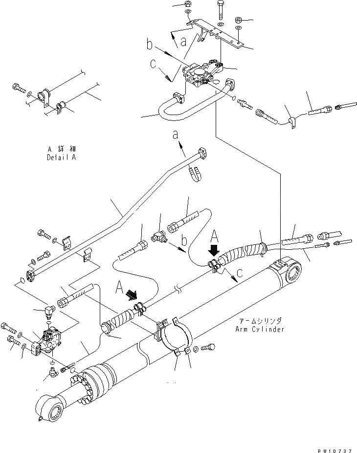 Схема запчастей Komatsu PC228US-3-AP - РУКОЯТЬ CRANE (ЦИЛИНДР РУКОЯТИ) (HEAD И НИЖН. СТОПОРН. КЛАПАН) (BLUE)(№-) СПЕЦ. ОПЦИИ