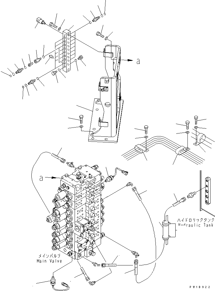 Схема запчастей Komatsu PC228US-3-YA - ОСНОВН. КЛАПАН (ШЛАНГИ) (С 2-СЕКЦИОНН. СТРЕЛА И ROTATION РУКОЯТЬ)(№-) ГИДРАВЛИКА