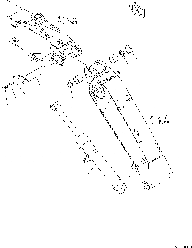 Схема запчастей Komatsu PC228US-3-YA - 2-СЕКЦИОНН. СТРЕЛА (СОЕДИНИТЕЛЬН. ПАЛЕЦ И ВТОР. ЦИЛИНДР СТРЕЛЫ) (С ROTATION РУКОЯТЬ) (YELНИЗ.)(№-) РАБОЧЕЕ ОБОРУДОВАНИЕ
