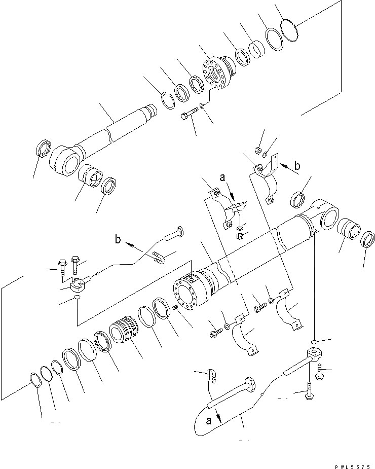 Схема запчастей Komatsu PC228US-3-YA - 1-Я СТРЕЛА ЦИЛИНДР (ДЛЯ 2-СЕКЦИОНН. СТРЕЛЫ) (YELНИЗ.)(№-) ОСНОВН. КОМПОНЕНТЫ И РЕМКОМПЛЕКТЫ