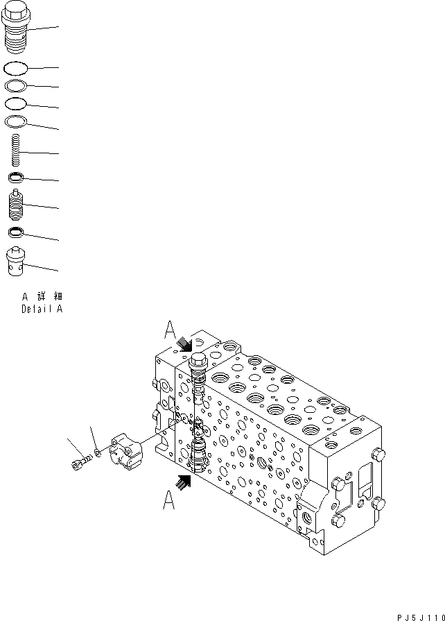 Схема запчастей Komatsu PC228US-3-YA - ОСНОВН. КЛАПАН (-АКТУАТОР) (8/9) (2-СЕКЦИОНН. СТРЕЛА¤ ROTATION РУКОЯТЬ)(№-) ОСНОВН. КОМПОНЕНТЫ И РЕМКОМПЛЕКТЫ