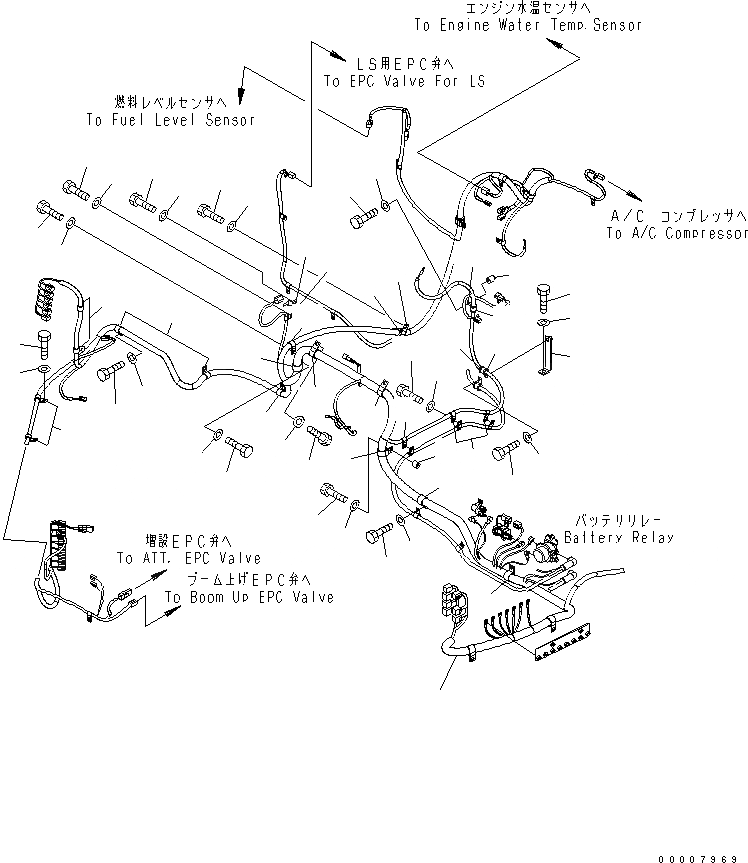 Схема запчастей Komatsu PC228US-3 - ЭЛЕКТРОПРОВОДКА (ОСНОВН. Э/ПРОВОДКА) (ДЛЯ 2-СЕКЦИОНН. СТРЕЛЫ) (ДЛЯ ЕС) ЭЛЕКТРИКА