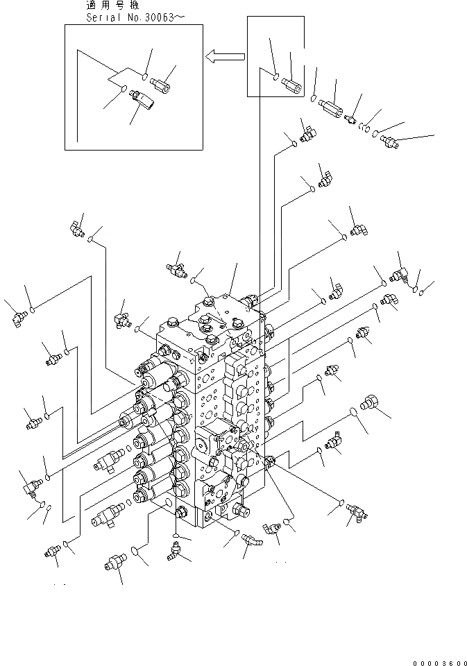 Схема запчастей Komatsu PC228US-3 - ОСНОВН. КЛАПАН (СОЕДИНИТЕЛЬН. ЧАСТИ) ( АКТУАТОР) (СЕРВИСНЫЙ КЛАПАН) ГИДРАВЛИКА