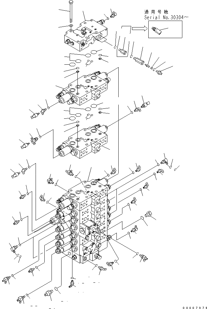 Схема запчастей Komatsu PC228US-3 - ОСНОВН. КЛАПАН (СОЕДИНИТЕЛЬН. ЧАСТИ) ( АКТУАТОР) (С 2-СЕКЦИОНН. СТРЕЛА) (ДЛЯ ЕС) ГИДРАВЛИКА