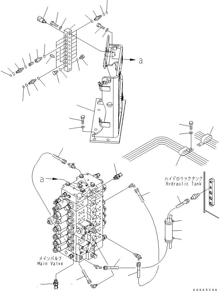 Схема запчастей Komatsu PC228US-3 - ОСНОВН. КЛАПАН (ШЛАНГИ) ( АКТУАТОР СПЕЦИФ-Я С ОТВАЛОМ ИЛИ АКТУАТОР ДЛЯ ЕС) ГИДРАВЛИКА