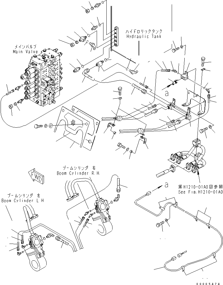 Схема запчастей Komatsu PC228US-3 - КЛАПАН ПЕРЕГРУЗКИ (ДЛЯ ЕС) ГИДРАВЛИКА