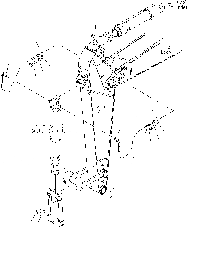 Схема запчастей Komatsu PC228US-3 - РУКОЯТЬ (.M) (ПАТРУБКИ ЦИЛИНДРА КОВША И УПЛОТНЕНИЯ) РАБОЧЕЕ ОБОРУДОВАНИЕ