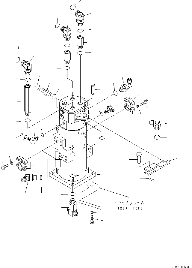 Схема запчастей Komatsu PC228US-3-YB - ПОВОРОТНОЕ СОЕДИНЕНИЕ (СОЕДИНИТЕЛЬН. ЧАСТИ) (СКОРОСТЬ ДВИЖЕНИЯ 3) (СПЕЦИФ-Я С ОТВАЛОМ)(№87-) ПОВОРОТН. КРУГ И КОМПОНЕНТЫ