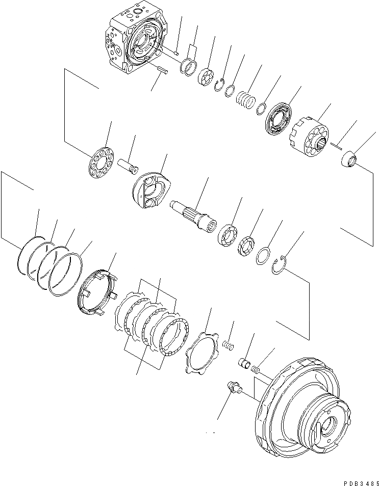 Схема запчастей Komatsu PC228US-3-YB - МОТОР ХОДА (/)(№-) ОСНОВН. КОМПОНЕНТЫ И РЕМКОМПЛЕКТЫ