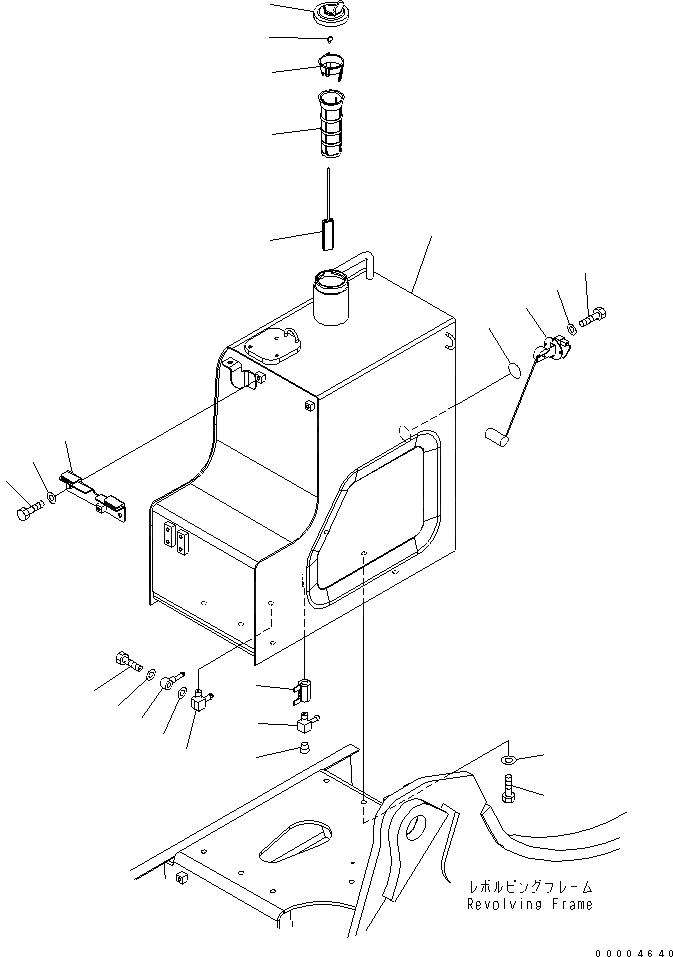 Схема запчастей Komatsu PC228USLC-3 - ТОПЛИВН. БАК. (С РУЧКА) (YELНИЗ.) ТОПЛИВН. БАК. AND КОМПОНЕНТЫ