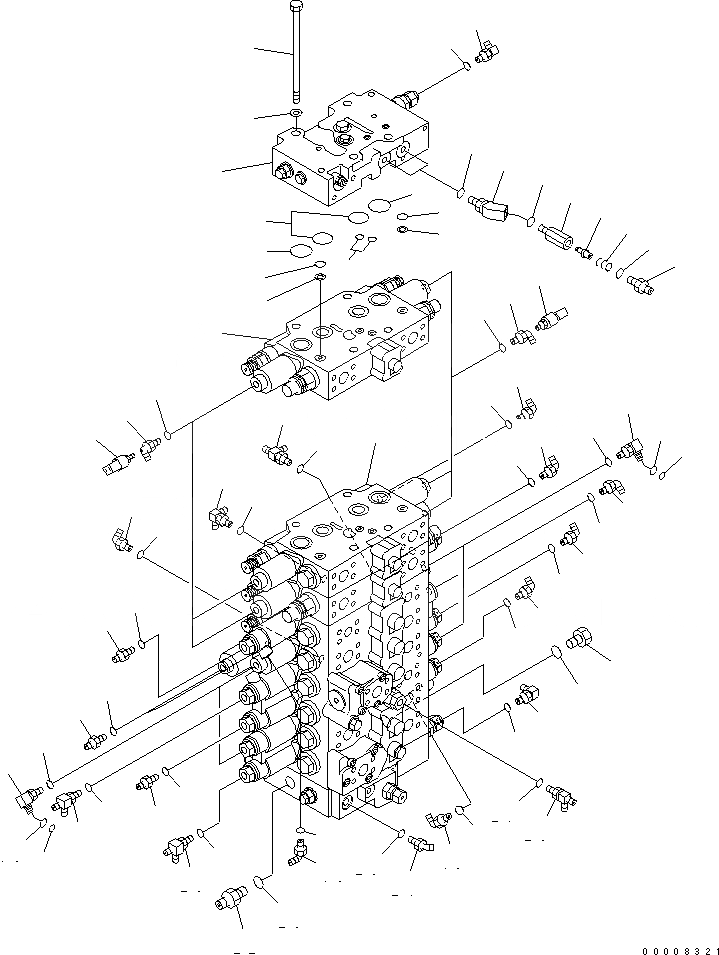 Схема запчастей Komatsu PC228USLC-3 - ОСНОВН. КЛАПАН (СОЕДИНИТЕЛЬН. ЧАСТИ) ( АКТУАТОР) (СПЕЦИФ-Я С ОТВАЛОМ) (ДЛЯ ЕС) ГИДРАВЛИКА