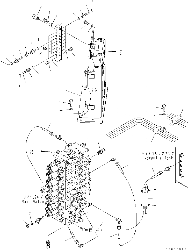 Схема запчастей Komatsu PC228USLC-3 - ОСНОВН. КЛАПАН (ШЛАНГИ) ( И АКТУАТОР) (СПЕЦИФ-Я С ОТВАЛОМ) (ДЛЯ ЕС) ГИДРАВЛИКА