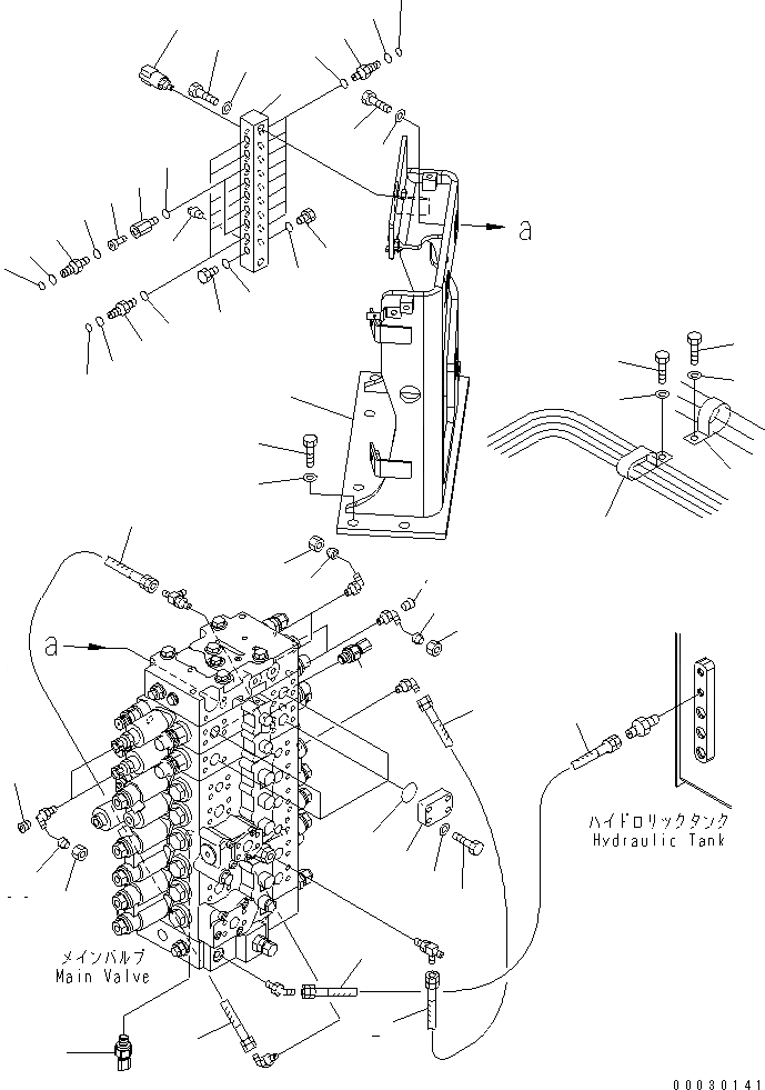 Схема запчастей Komatsu PC228USLC-3 - ОСНОВН. КЛАПАН (ШЛАНГИ) ( СЕРВИСНЫЙ КЛАПАН) ГИДРАВЛИКА