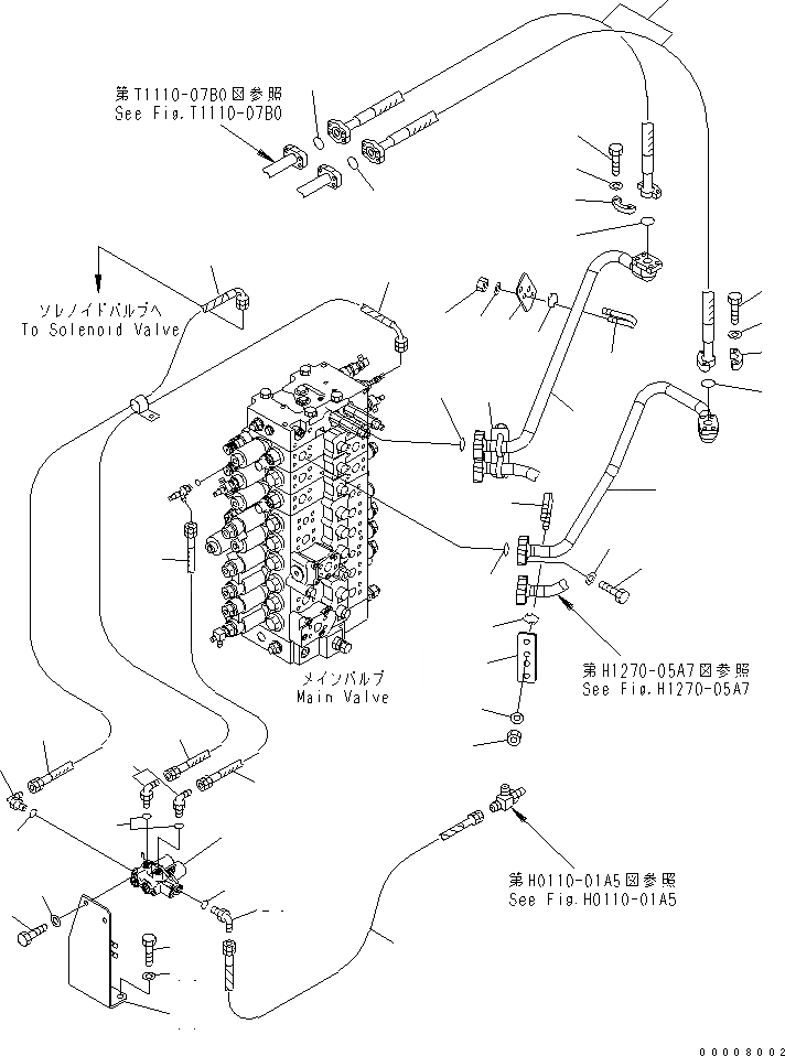 Схема запчастей Komatsu PC228USLC-3 - НАВЕСНОЕ ОБОРУД-Е (КРЕПЛЕНИЕ И СОЛЕНОИДНЫЙ КЛАПАН) ( АКТУАТОР) (С 2-СЕКЦИОНН. СТРЕЛА) (ДЛЯ ЕС) ГИДРАВЛИКА