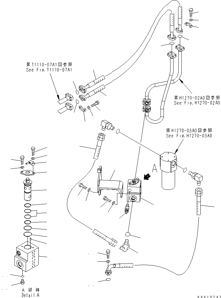 Схема запчастей Komatsu PC228US-3-YP - НАВЕСНОЕ ОБОРУД-Е (КЛАПАН)(№-) ГИДРАВЛИКА