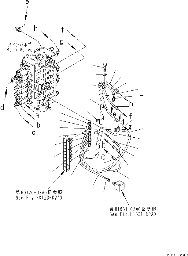 Схема запчастей Komatsu PC228US-3-YP - ОСНОВН. ЛИНИЯ PPC (ДЛЯ ПОДЪЕМА РУКОЯТИ)(№-) ГИДРАВЛИКА