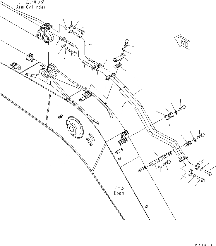 Схема запчастей Komatsu PC228US-3-YP - СТРЕЛА (.7M) (ЦИЛИНДР РУКОЯТИ) (ДЛЯ ПОДЪЕМА РУКОЯТИ) (YELНИЗ.)(№-) РАБОЧЕЕ ОБОРУДОВАНИЕ