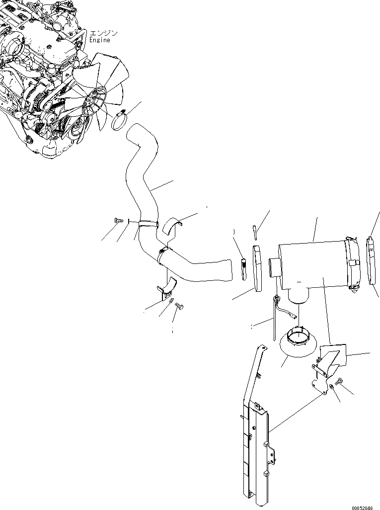 Схема запчастей Komatsu PC228USLC-3E0 - ВОЗДУХООЧИСТИТЕЛЬ СОЕДИН-ЕS КОМПОНЕНТЫ ДВИГАТЕЛЯ