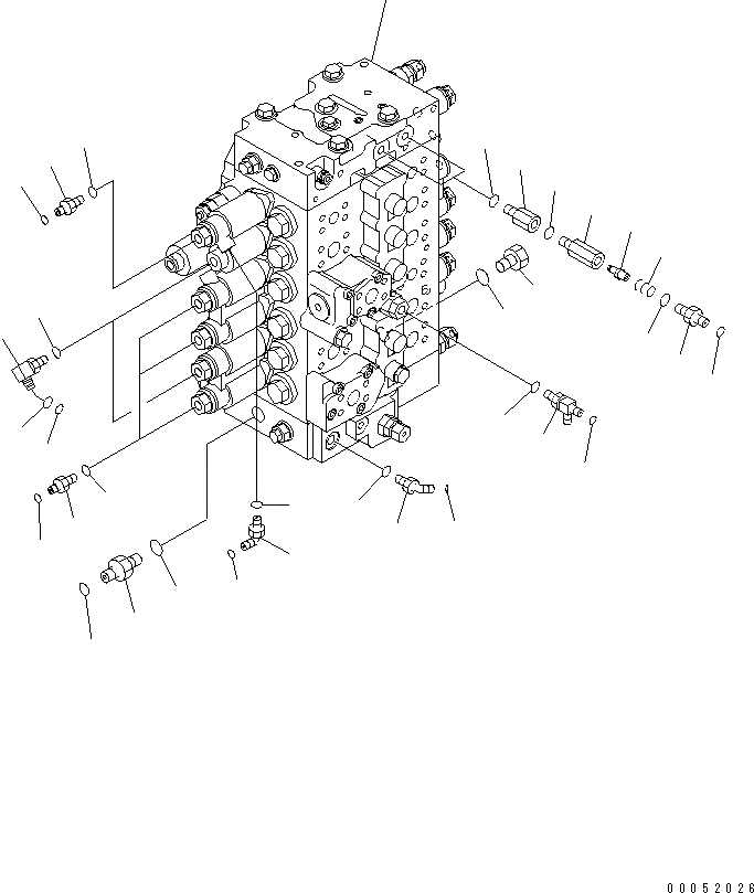 Схема запчастей Komatsu PC228USLC-3E0 - ОСНОВН. КЛАПАН (СОЕДИНИТЕЛЬН. ЧАСТИ) (/) ГИДРАВЛИКА