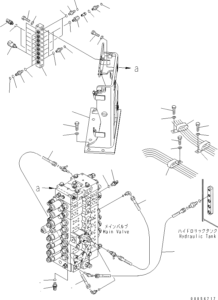 Схема запчастей Komatsu PC228USLC-3E0 - ОСНОВН. КЛАПАН (ШЛАНГИ) ( АКТУАТОР) (С КЛАПАН ПЕРЕГРУЗКИ) ГИДРАВЛИКА