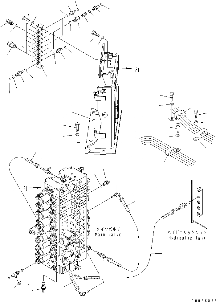 Схема запчастей Komatsu PC228USLC-3E0 - ОСНОВН. КЛАПАН (ШЛАНГИ) ( АКТУАТОР) (СПЕЦИФ-Я С ОТВАЛОМ) ГИДРАВЛИКА