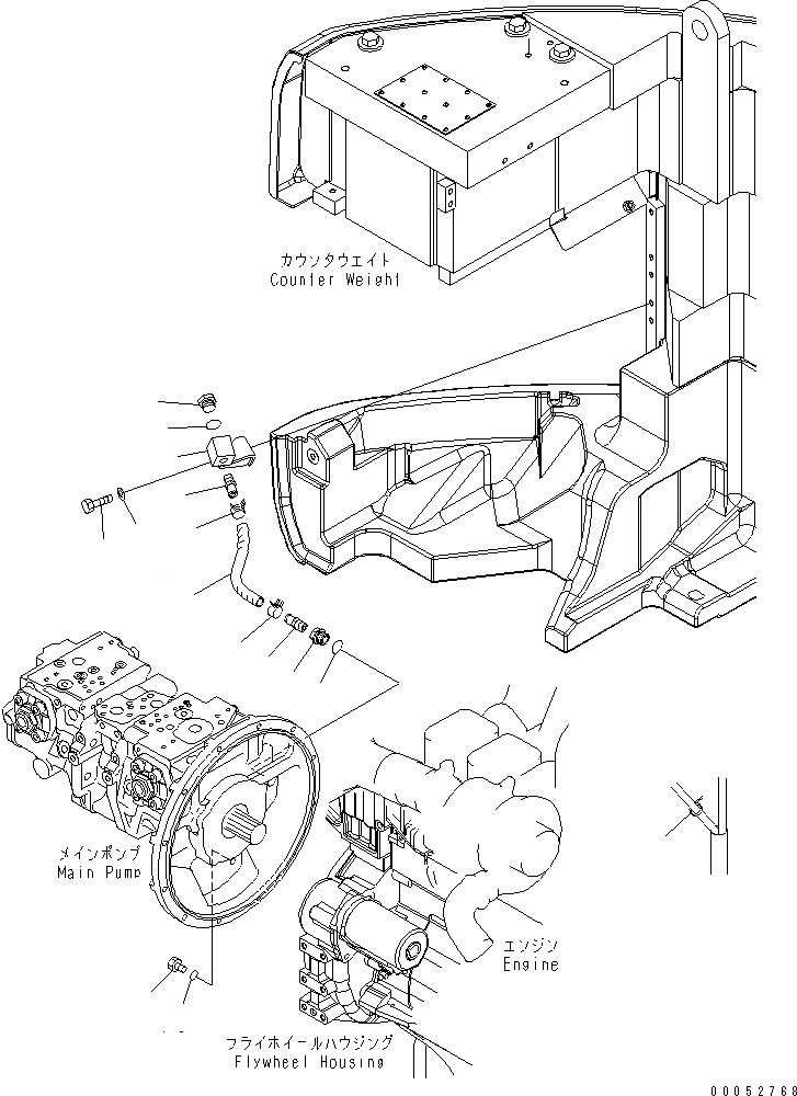 Схема запчастей Komatsu PC228USLC-3E0 - ОСНОВН. НАСОС (СОЕДИНИТЕЛЬН. ЧАСТИ) ГИДРАВЛИКА