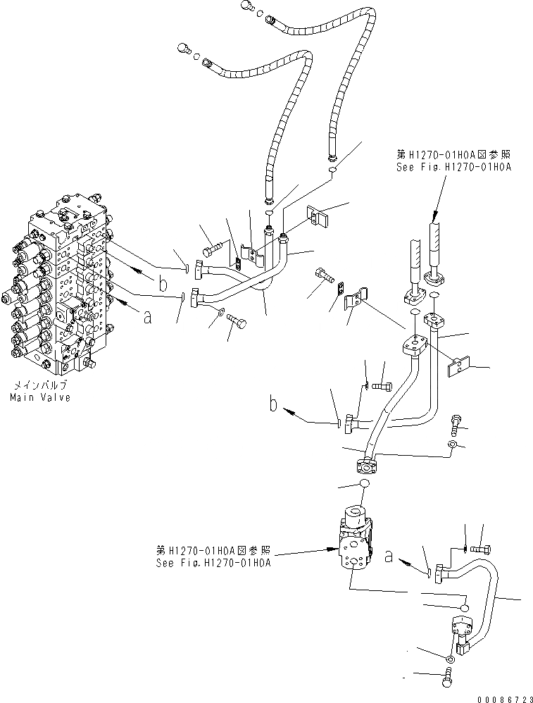Схема запчастей Komatsu PC228USLC-3E0 - НАВЕСНОЕ ОБОРУД-Е (ТРУБКА И КРЕПЛЕНИЕ) ( АКТУАТОР) ГИДРАВЛИКА