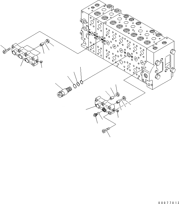 Схема запчастей Komatsu PC228USLC-3E0 - ОСНОВН. КЛАПАН (8-СЕКЦИОНН.) (/) ОСНОВН. КОМПОНЕНТЫ И РЕМКОМПЛЕКТЫ